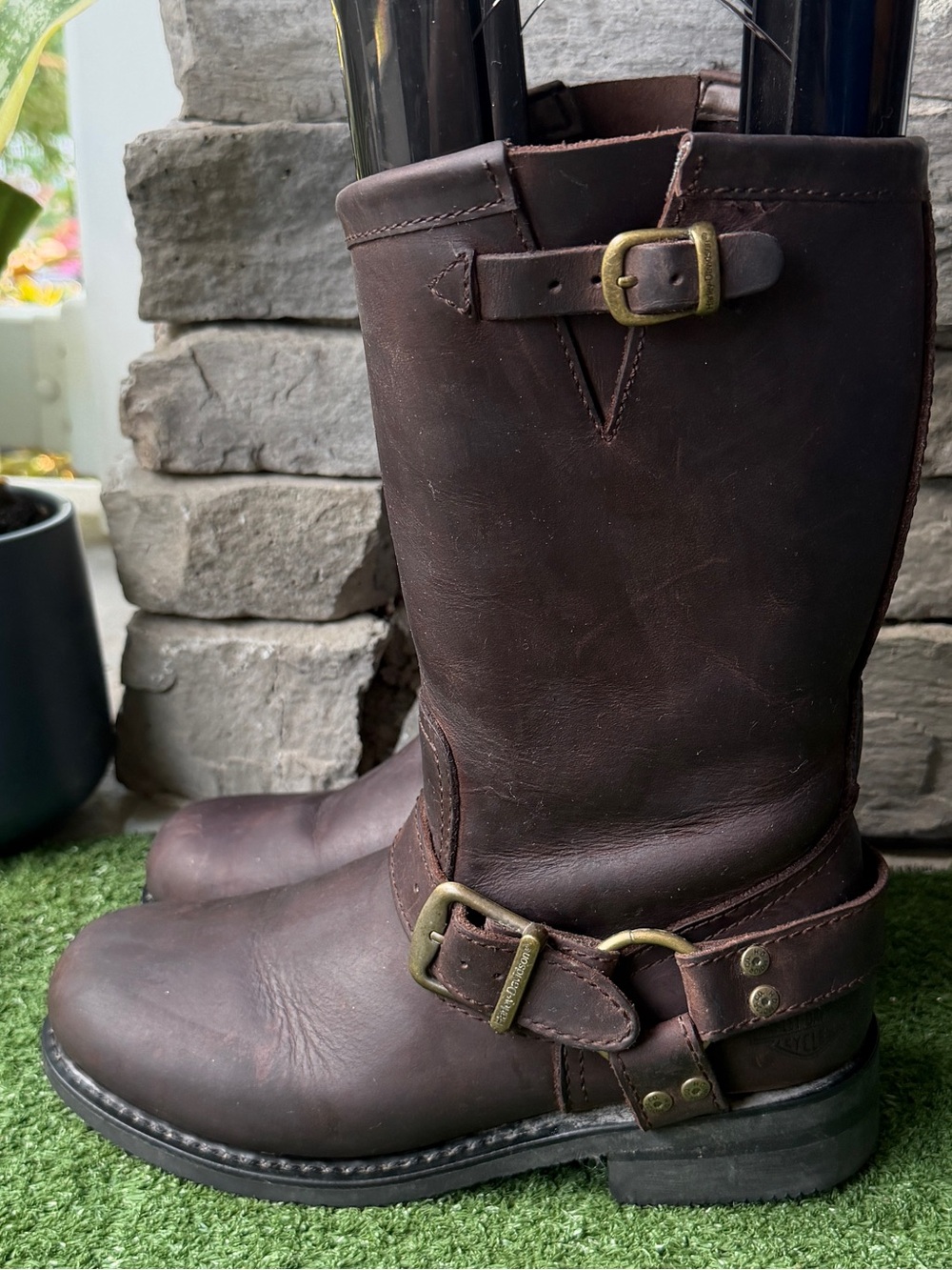 Harley Davidson Brown Harness Women’s Moto Boots